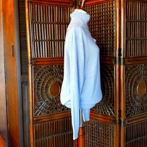 WINTERSILKS Vintage 100% Silk TurtleNeck Sweater Lavender XL NWT - Picture 6 of 9